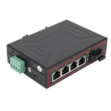 Imagem de Yunseity Switch Ethernet Industrial, 1 Porta óptica SFP 4 Portas Ethernet RJ45 10 100 Mbps Com Porta FX Hot Swap, para Transmissão de Fibra de até 120 Km