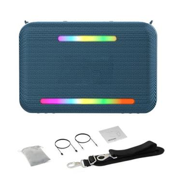 Imagem de Domary Potente Alto-falante Portátil de 120 W Com Luzes RGB Estéreo Sem Fio para Festas de Acampamento (Azul)