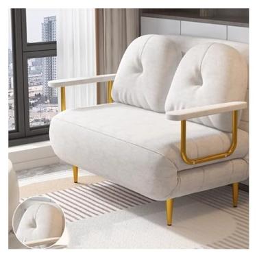 Imagem de KHUTRW3D Sofá-cama dobrável moderno moderno, com encosto ajustável multifuncional, reclinável conversível, adequado para sala de estar, cadeira de quarto (branco, 100 cm)