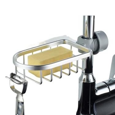 Imagem de NevStp Cesta de alumínio para fixação de cachimbo de água, organizador de banheiro, para xampu, sabonete, chuveiro, ralo de banheiro, rack com ganchos, prata