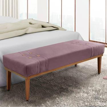 Imagem de Recamier 0,90m Com Base De Madeira Maciça Em Tecido Veludo Gênova - Lucadi Uva