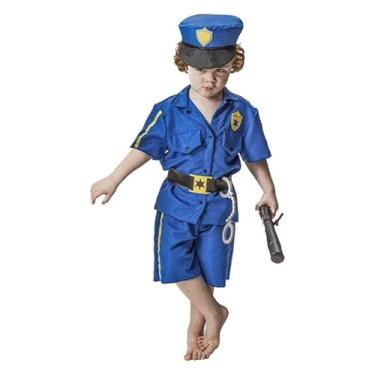 Imagem de Fantasia Policial Infantil Curta Com Quepe Cinto Algema (GG 11-12)
