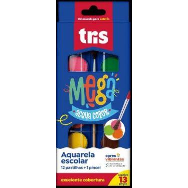 Imagem de Aquarela Mega Acqua Color Estojo C/12 Cores Tris
