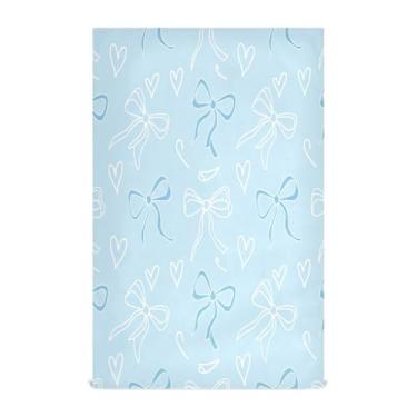 Imagem de Wassud Toalhas de prato de cozinha Soft Blue Bows 1 pacote de panos de prato macios com laço para pendurar toalha de mão super absorvente de secagem rápida toalhas de chá de mesa decorativas 71 x 45