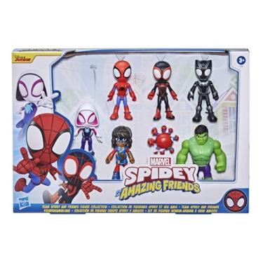 Imagem de Marvel Spidey and His Amazing Friends Team Spidey and Friends Figure Collection 7pk