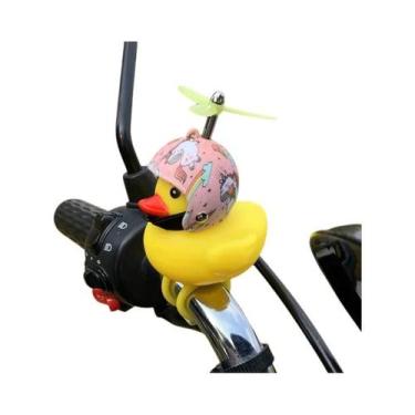 Imagem de Pato Amarelo De Borracha Com Capacete E Hélice, Sino De Bicicleta, Orn