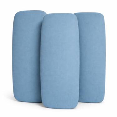 Imagem de Kit 3 Lençol de Berço com Elástico Tecido Soft 100% Algodão Para Colchão Padrão Americano 70x130x12cm Conforto Praticidade Ajuste Seguro (Azul, Kit 3)