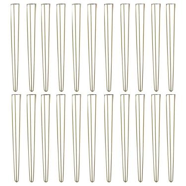 Imagem de Kit 20 Pés de Metal 90 CM Hairpin Legs Aparador e Mesa de Canto Dourado