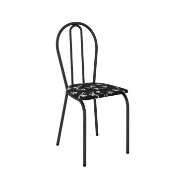 Imagem de Kit Com 2 Cadeiras América 004 Base Cromo Preto Cozinha