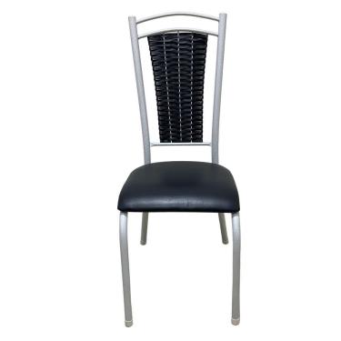 Imagem de Kit 4 Cadeiras Cozinha Aço Tubolar Confortável Jantar Cor Do Assento:preto Florido