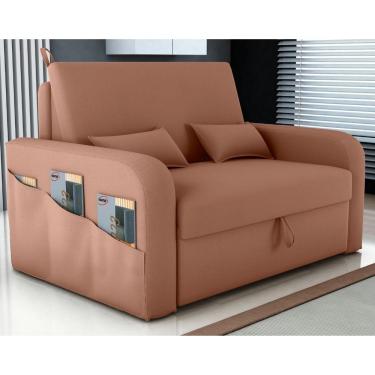 Imagem de Sofá Cama Com Baú Gorteen Veludo Ferrugem