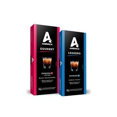 Imagem de Kit 20 Cápsulas de Café América Gourmet e Leggero