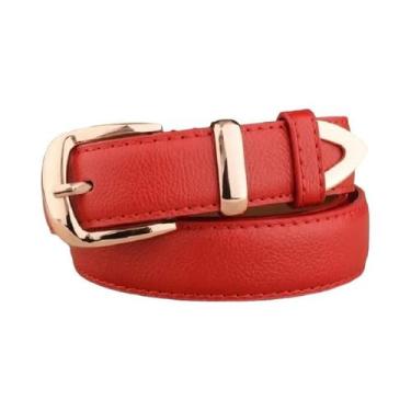 Imagem de Cinto Feminino De Couro Branco De Alta Qualidade Com Fivela Vintage Pa