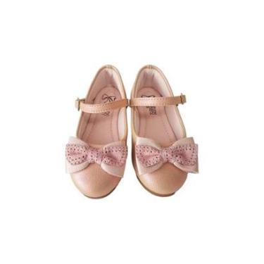Imagem de Sapatilha Infantil Feminina De Couro e Fecho De Fivela Klin-Feminino
