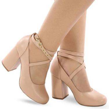 Imagem de Sapato Feminino Salto Médio Boneca Fechado P112 - Modarpe, Nude, 36