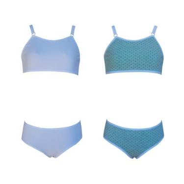 Imagem de Kit 2 Conjunto Sutiã e calcinha Juvenil Algodão Tamanho:GCor:Variados 