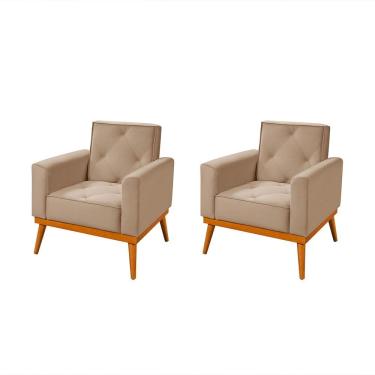 Imagem de Kit 2 Poltronas em Veludo Florença Bege