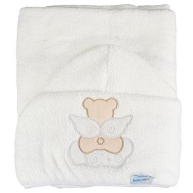Imagem de Toalha de Banho para Bebê 70cm x 90cm Baby Joy, anjinho branco