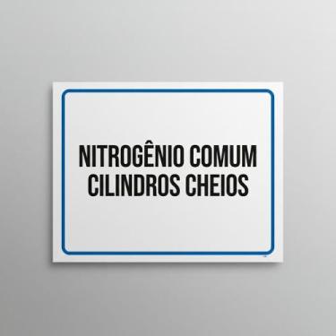 Imagem de Placa Acm Nitrogênio Comum Cilindros Cheios 18X23 - Sinalizo