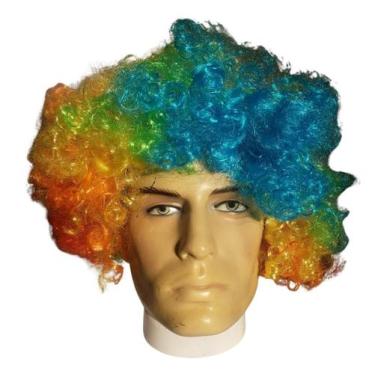 Imagem de Peruca Colorida Palhaço Black Power Cosplay Fantasia - Lynx Produções 