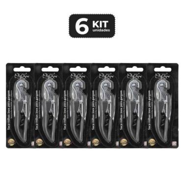 Imagem de Kit 6 saca-rolhas inox para garcom - Chef Line