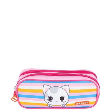 Imagem de Estojo Escolar Sestini 2 Compartimentos X Kids Cat 4 Rosa-Feminino