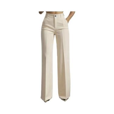 Imagem de Calças De Vestido Femininas De Cintura Alta, Corte Reto E Fluido, Mini