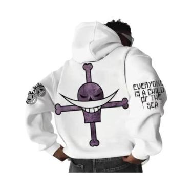 Imagem de Hoodie Com Estampa De Barba Branca ONE PIECE Anime Masculino E Feminin