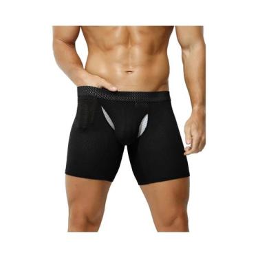 Imagem de Cuecas Boxer Longas Masculinas Sexy Em Malha Respirável Com Design U C