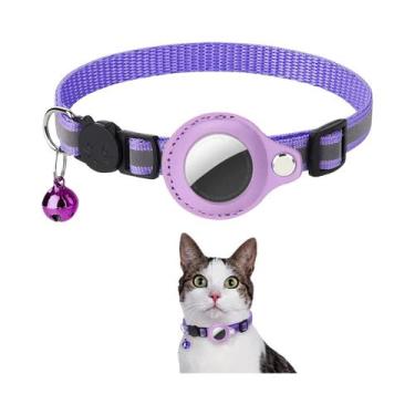 Imagem de Coleira Ajustável E Impermeável Para Gatos Com Suporte Para AirTag, Ti