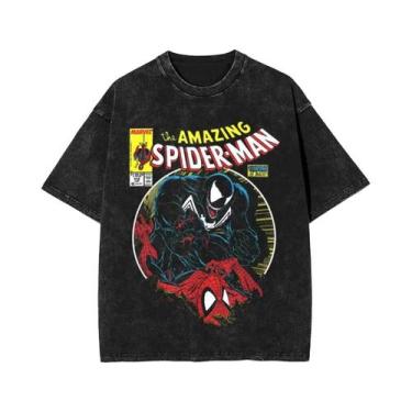 Imagem de Camiseta Retrô Marvel Spider-Man Para Homens E Mulheres, Camiseta Solt