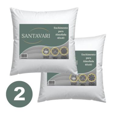 Imagem de Kit 2 Enchimentos de Almofada 40x40 Fibra Siliconada com Capa TNT 40g 
