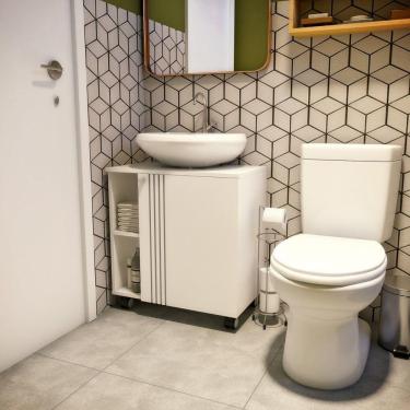 Imagem de Gabinete Pia Banheiro Branco Projemob