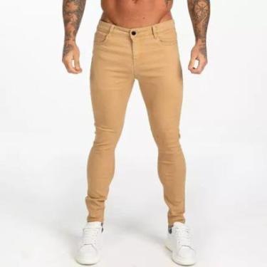 Imagem de Calça Slim Luxo Esporte Sarja Com elastano Masculina-Masculino