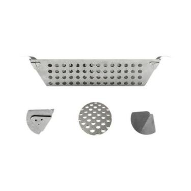 Imagem de Cesta Grande De Aço Inoxidável Para Grelhar Legumes Em Churrasqueiras 