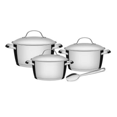 Imagem de Jogo De Panelas Aço Inox Allegra 4 Peças Tramontina