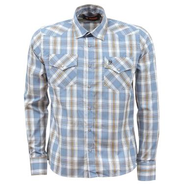 Imagem de Camisa Masculina Manga Longa Azul Cowboy Winner 37684