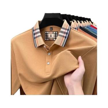 Imagem de Camisa Polo Masculina De Luxo Com Manga Longa, Confortável E Casual, E