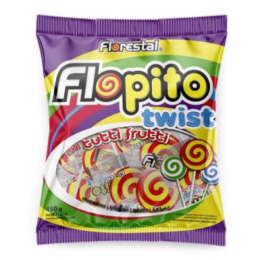 Imagem de Pirulito Psicodélico Vermelho e Amarelo Flopito Twist - 450g - Florest