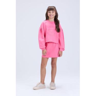 Imagem de Conjunto Infantil Feminino Moletom Cropped Gatinho com Saia - Vida Cos