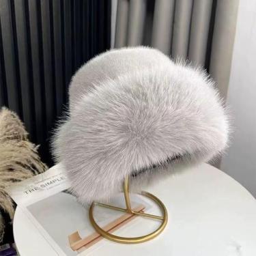 Imagem de Chapéu Gorro Russo de Pelúcia Pele Frio Inverno Corta Vento Cor:CinzaC
