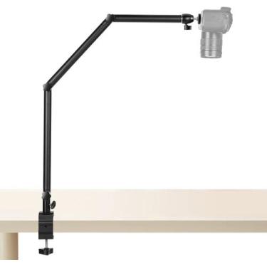 Imagem de Braço Articulado de Mesa 1/4" com Morsa para Câmera DSLR, Celular, Web