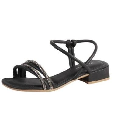 Imagem de Sandália Social Menina Salto Conforto Tira Strass Pink Cats-Feminino