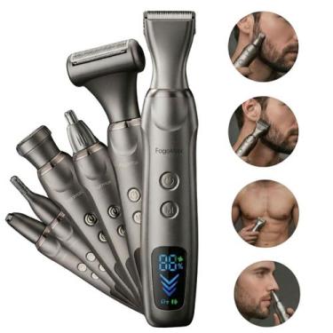 Imagem de Barbeador Elétrico Aparador de Pelos 6 em 1 Masculino Recarregável Bar