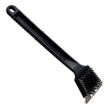 Imagem de Escova De Aço Para Limpar Grelha Churrasqueiras Com Raspador Preto - O