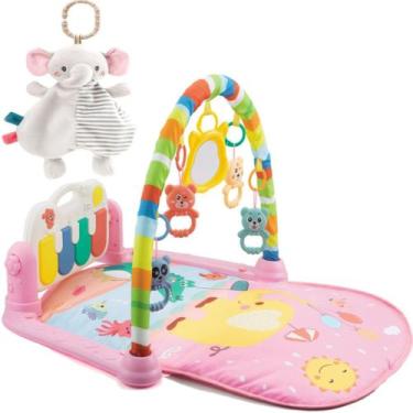 Imagem de Tapete Atividade Ginásio Musica Bebê Menina Rosa + Naninha - Color Bab