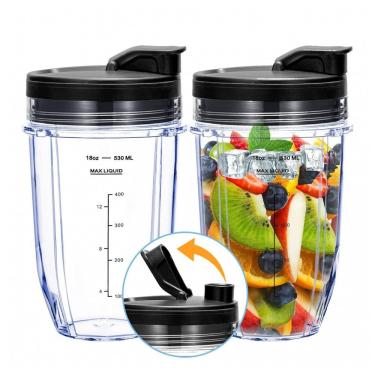 Imagem de Kit Jarras Reposição Ninja 532 ml ABTER Preto Tampas Sip Seal para BL450 BL480 BL642 BN401