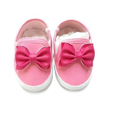 Imagem de SAPATO IATE BEBÊ PIMPOLHO 0 À 6 MESES SUPER CONFORTÁVEL PInk Laço
