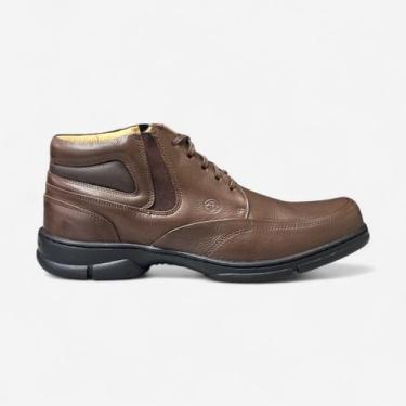 Imagem de Bota Anatomic Gel Masculina Em Couro Marrom, Conhaque, 43