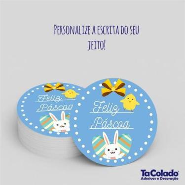 Imagem de Adesivo Personalizado para Rótulos Páscoa - TaColado, Azul